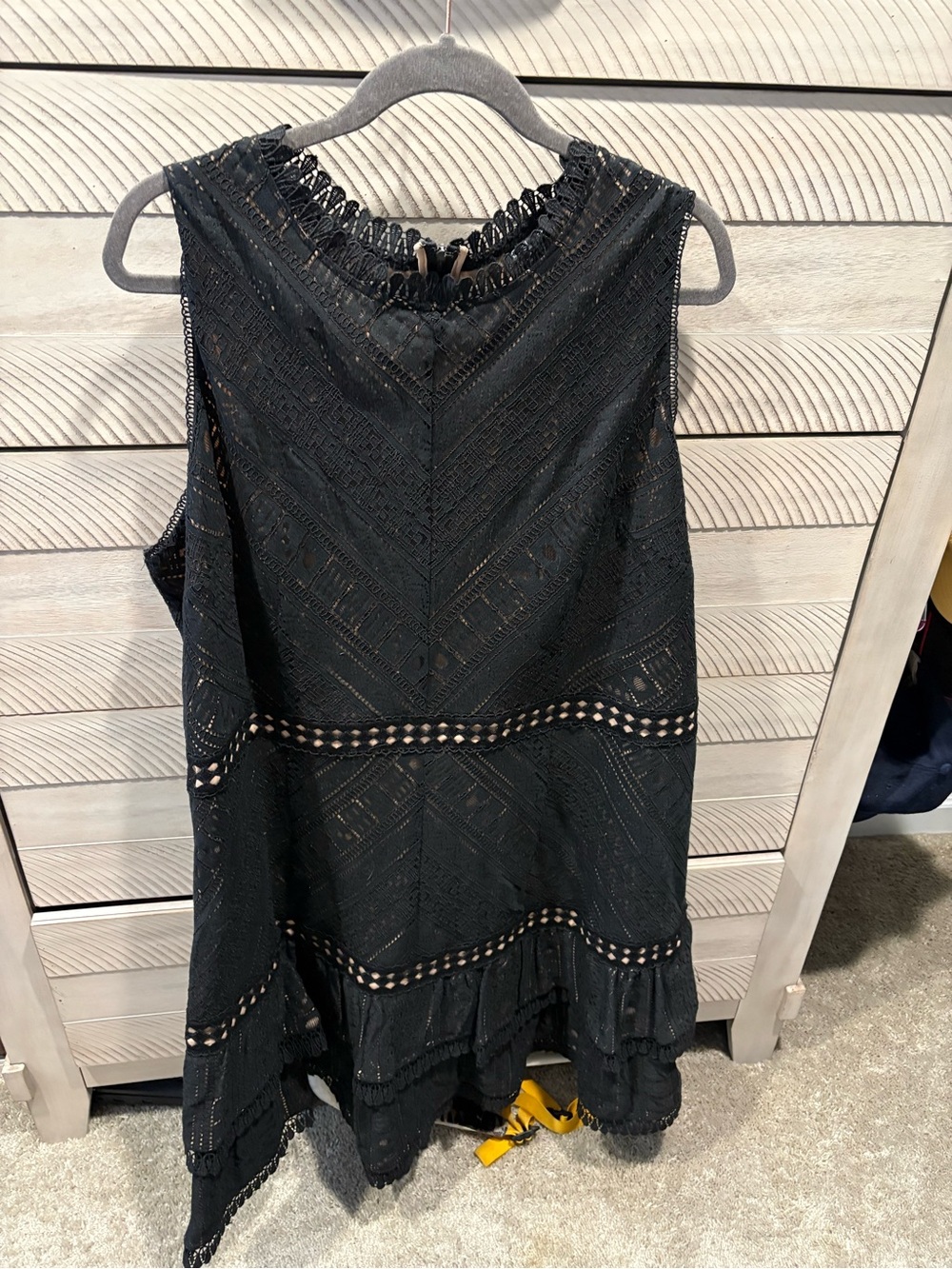City Chic Black Lace Crochet Dress Top